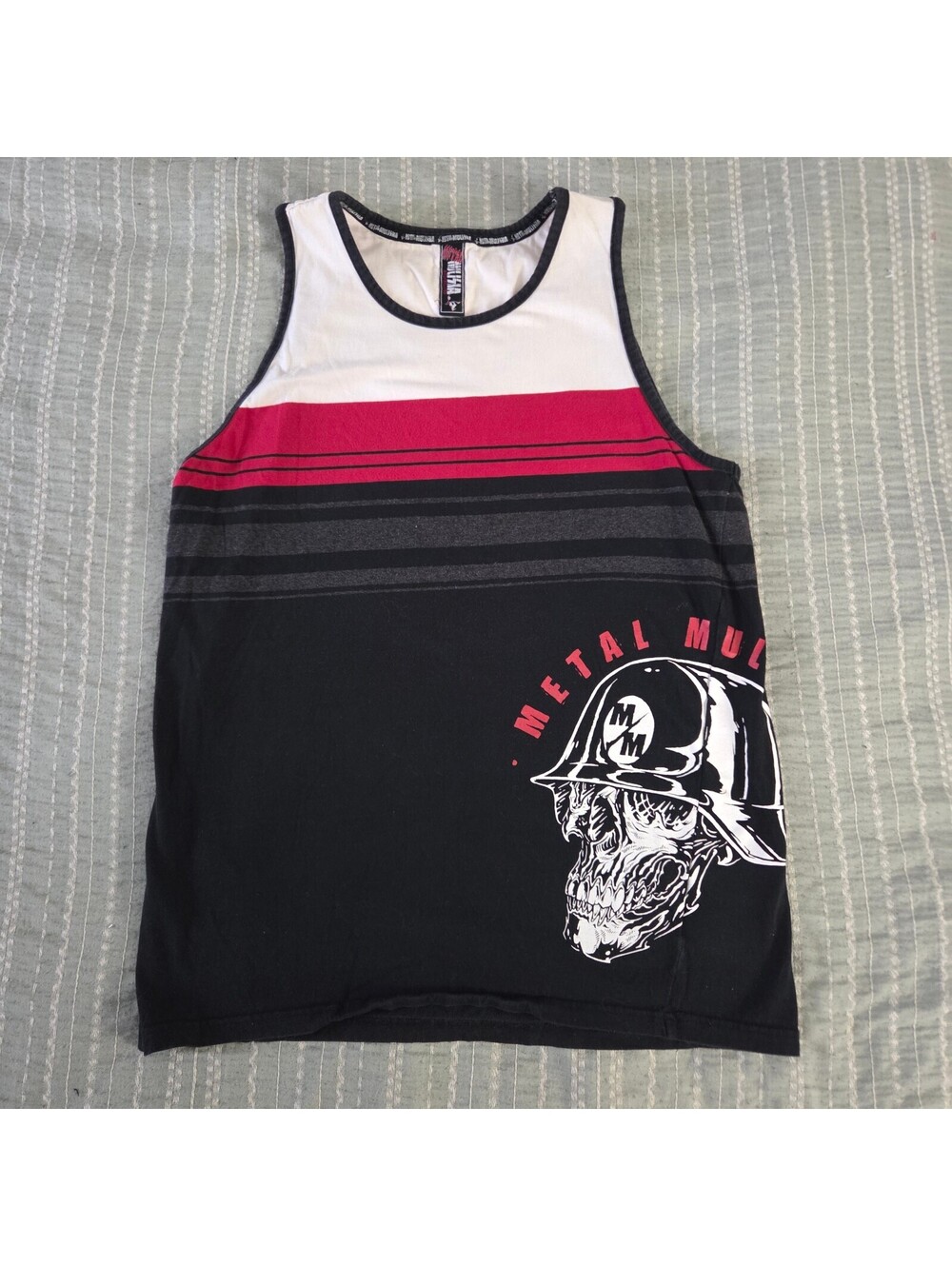Metal Mulisha black white and pink tank top
